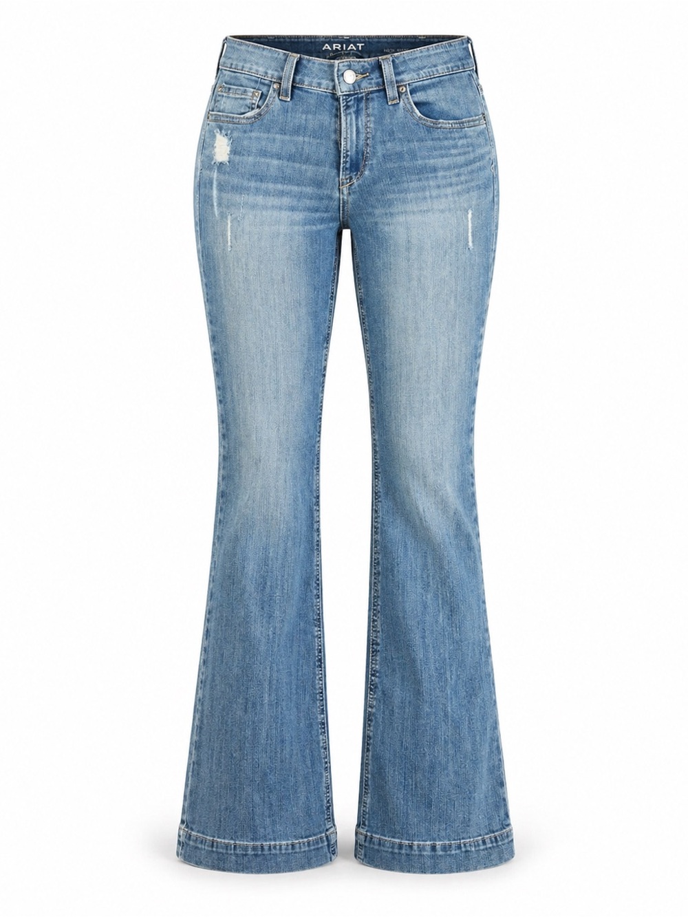 Ariat REAL Denim Slim Trouser Jeans 30R Light Wash Western Flare Mid Rise